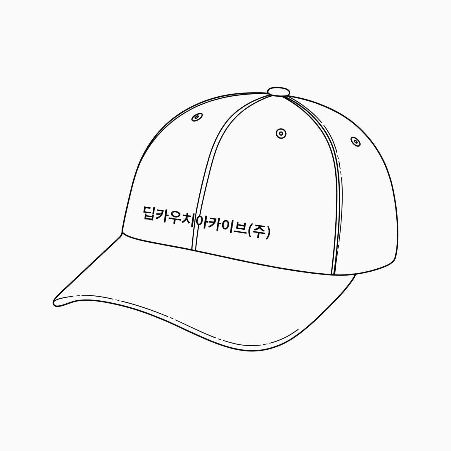 딥카우치아카이브(주) 자수가 들어간 워시드 캡 선 드로잉